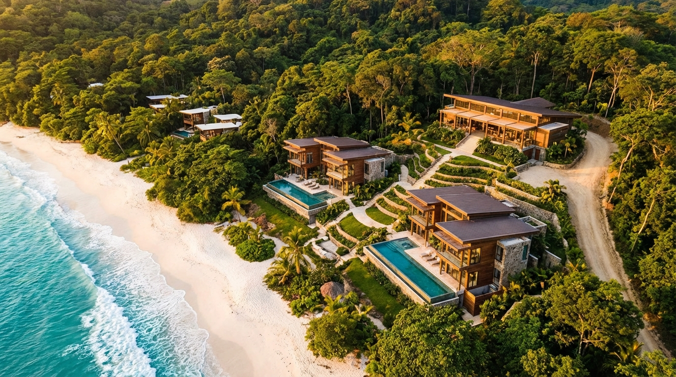 Costa Rica luxury resort development — Guanacaste beachfront rendering